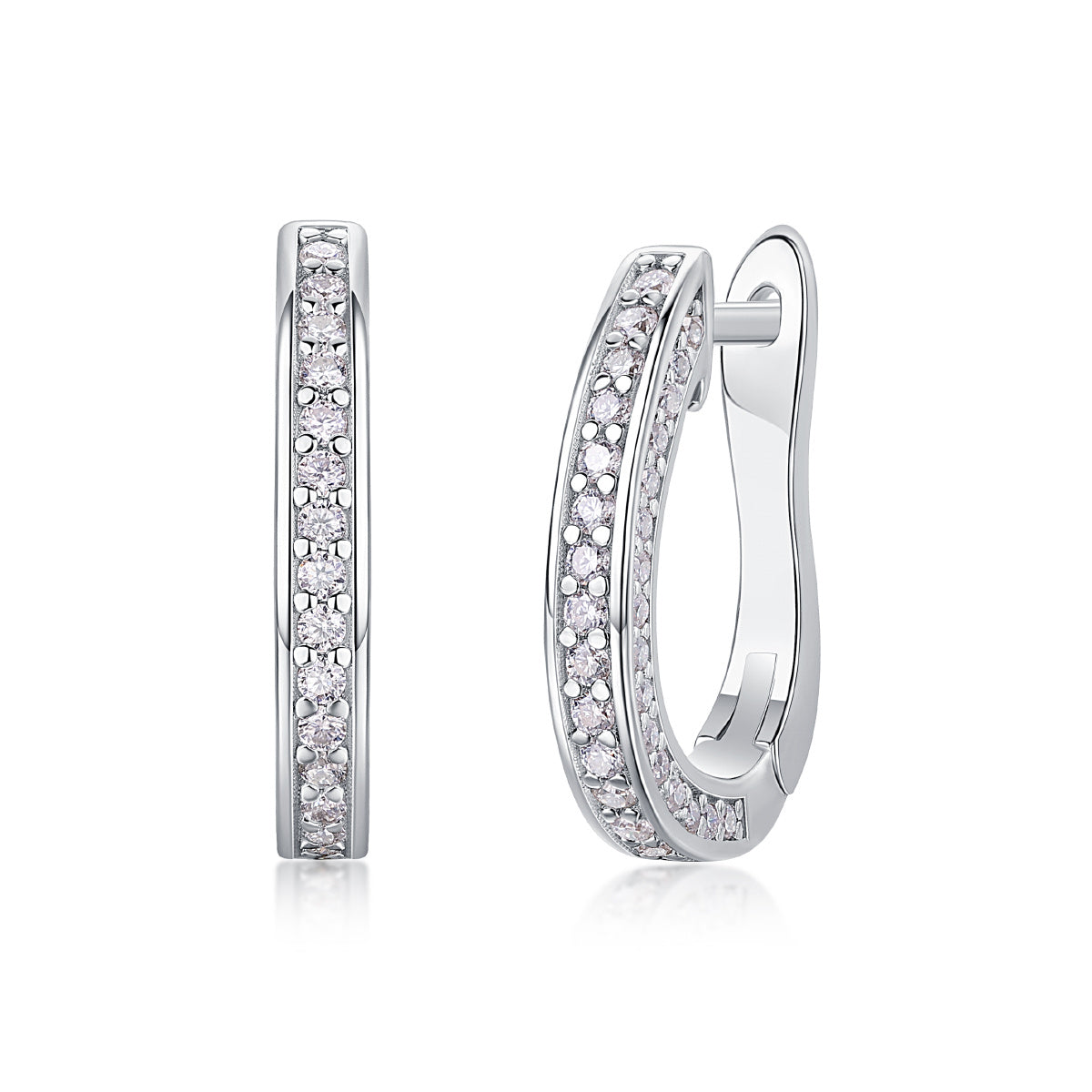 Highlight - S925 Moissanite Sterling Silver Earrings With Platinum-plated Stud Earrings, Fashionable, Trendy And Affordable Diamond Jewelry
