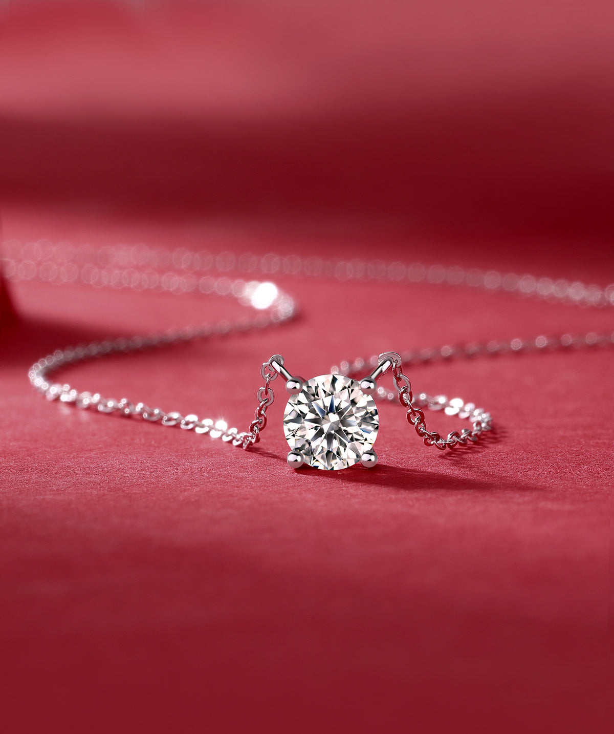 My Heart Will Last Forever - Affordable Diamond Jewelry Necklace Pendant Set With 1-carat And 2-carat Moissan Diamonds, S925 Sterling Silver And Platinum Plating. Fashionable And Trendy Jewelry