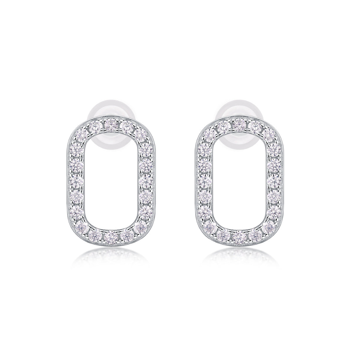 Return To Simplicity - Fashionable, Trendy And Affordable Jewelry Set With Moissanite S925 Sterling Silver And Platinum-plated Stud Earrings