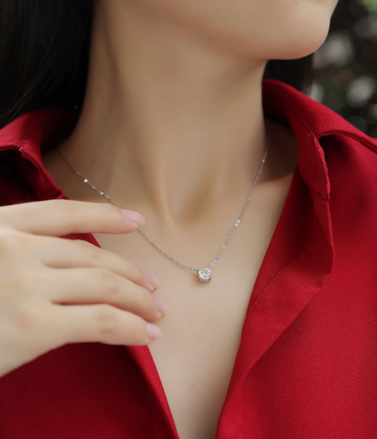 My Heart Will Last Forever - Affordable Diamond Jewelry Necklace Pendant Set With 1-carat And 2-carat Moissan Diamonds, S925 Sterling Silver And Platinum Plating. Fashionable And Trendy Jewelry