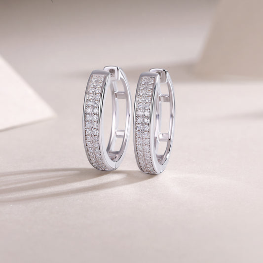 Firefly Light - Moissanite S925 Sterling Silver Earrings With Platinum-plated Stud Earrings, Fashionable, Trendy And Affordable Diamond Jewelry