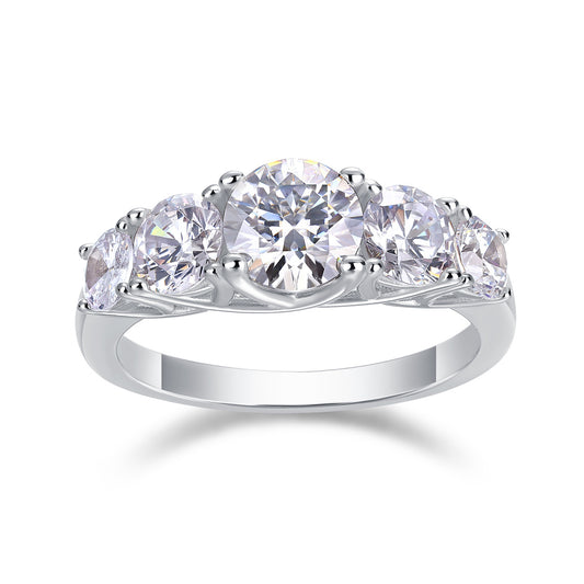 Luxury Fashion Diamond Rings Lots Of Moissanite Silver Rings