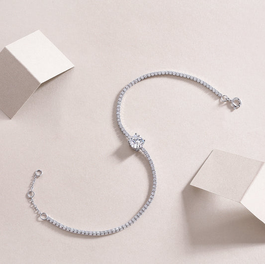Dawn Luxury Fashion Mossan Diamond S925 Silver Bracelet