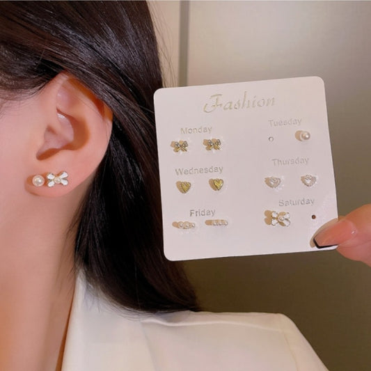 6-piece Set Of High-end And Simple Stud Earrings
