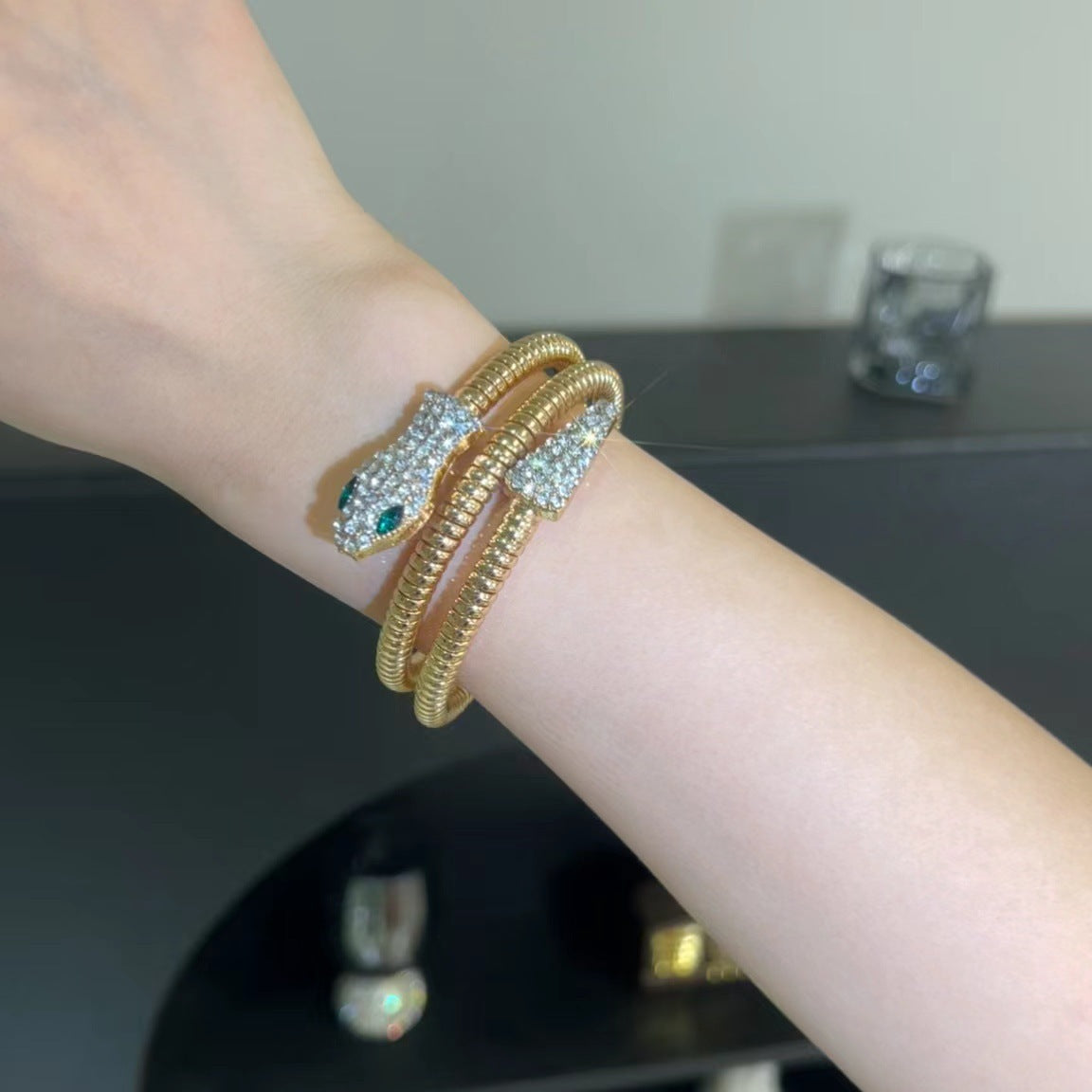 Exaggerated Snake-shaped Cold Wind Diamond Collarbone Necklet Bracelet